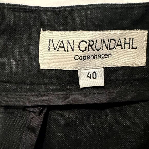 Ivan Grundahl Copenhagen 100% Linen Wide Leg High Rise Pant Size 40 - Picture 5 of 9